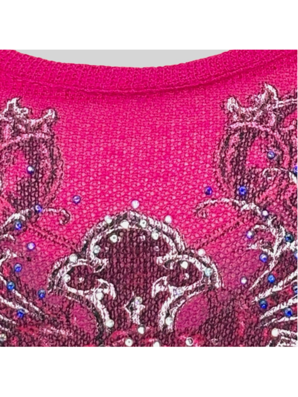 Rhinestone Angel Wings Rose Cross Top S Cyber Y2K Mall Goth From LA By Bus Stop - Picture 13 of 16